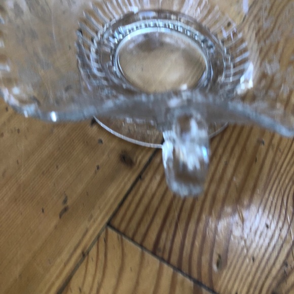 Vintage  Etched Glass Clear Depression - Picture 5 of 10